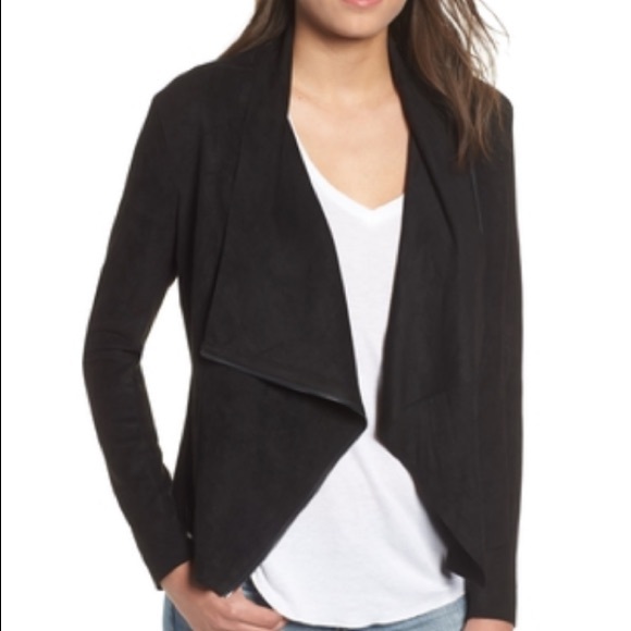 Blank NYC Jackets & Blazers - ⭐️NEW⭐️BLANKNYC | BLACK Drape Front Faux Suede